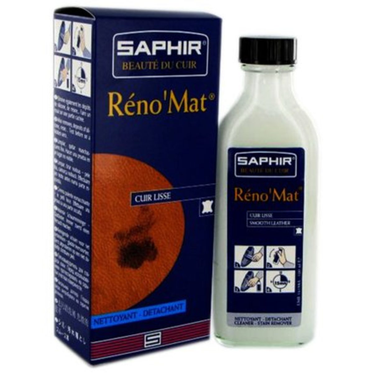 Reno mat. Saphir очиститель Reno’mat. Renomat от Saphir 500 мл. Пропитка Saphir Reno mat. Сапфир Рено мат.