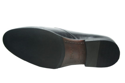 Черные кожаные туфли Икос на резинке
