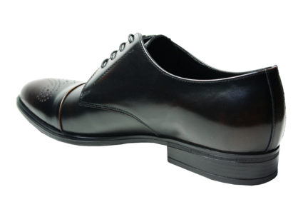 Черные кожаные туфли Икос с патиной