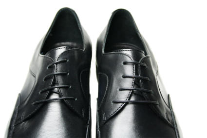 Черные кожаные туфли Икос с патиной